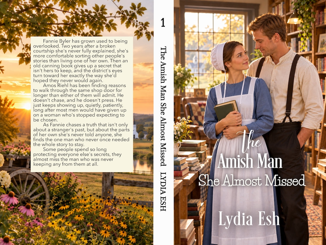 full wrap The Amish Man She Almost Missed Paperback book amish romance